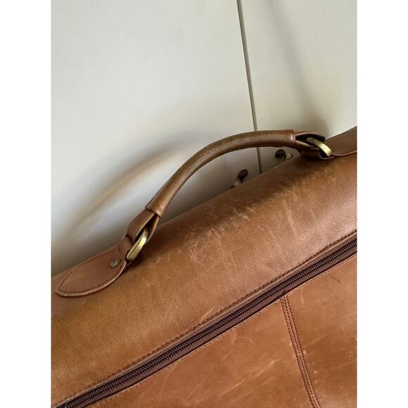 Vintage Leather Messenger Bag/Brief Case Collegiate Academia Weathered Brown - Picture 8 of 11